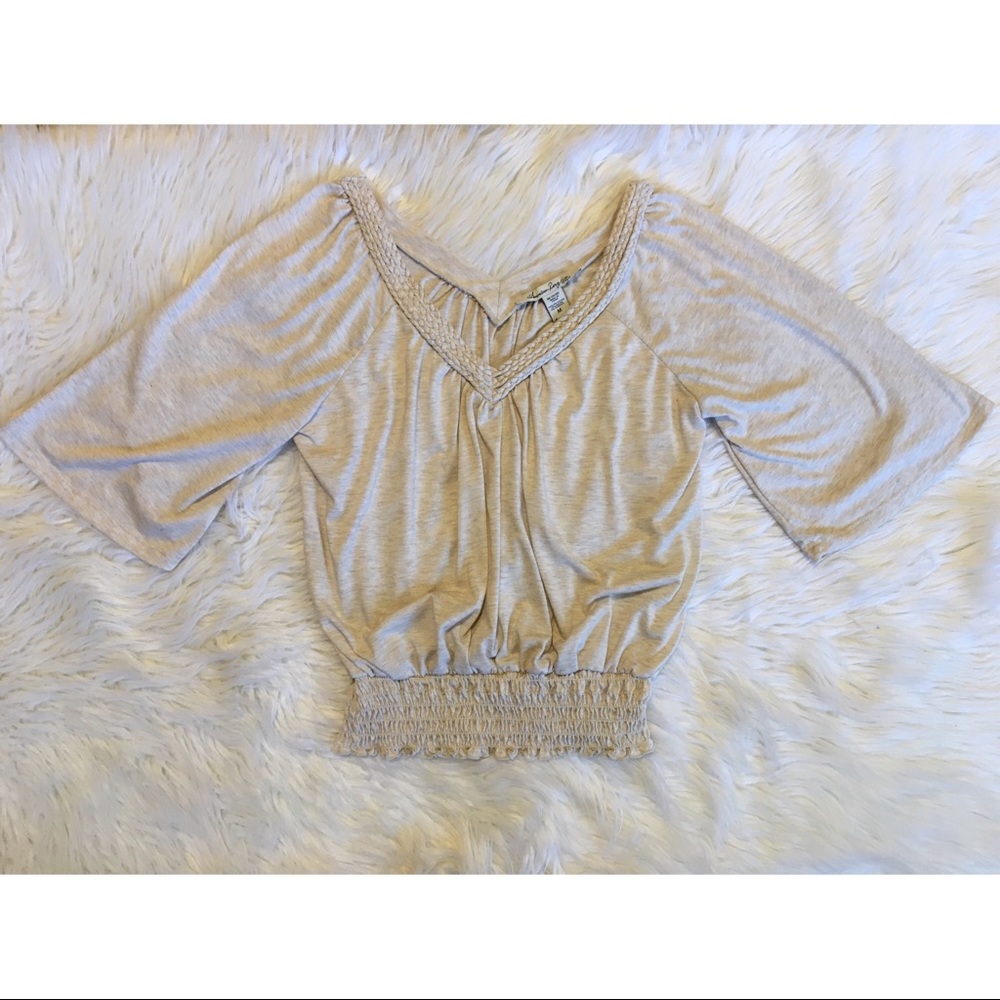 American rag cream vneck boho top medium